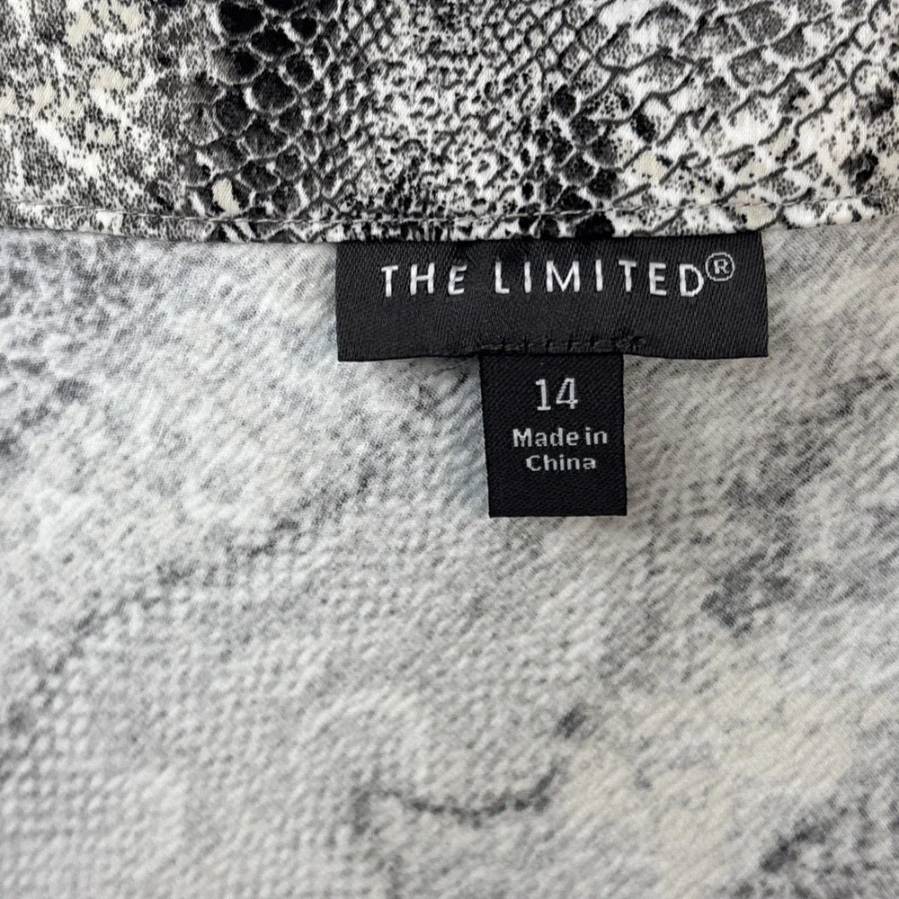Y2K Vintage The Limited Maxi‎ Skirt 14 Snake Print Black White Wrap Silky Witchy